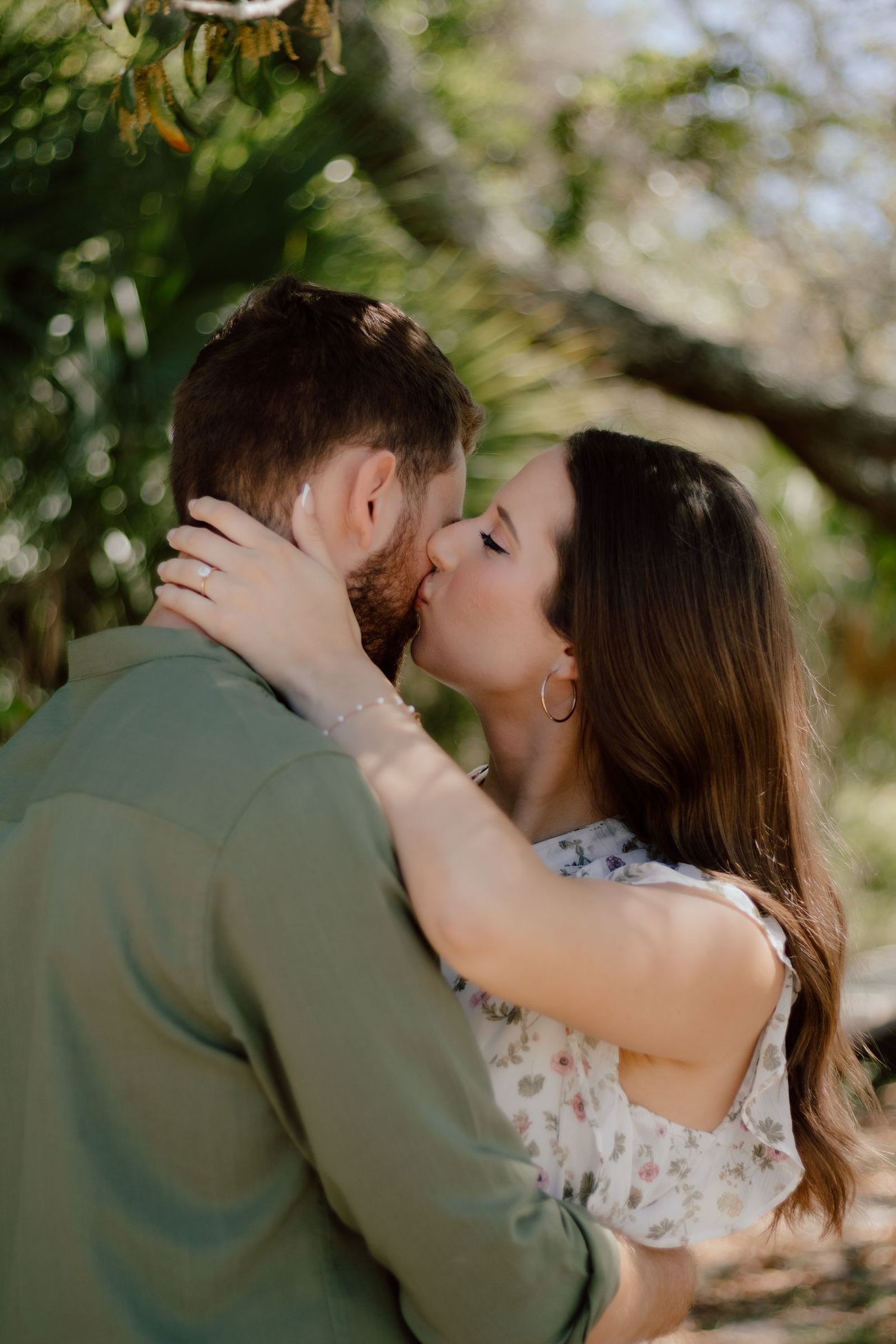 Kissing in the dappled light